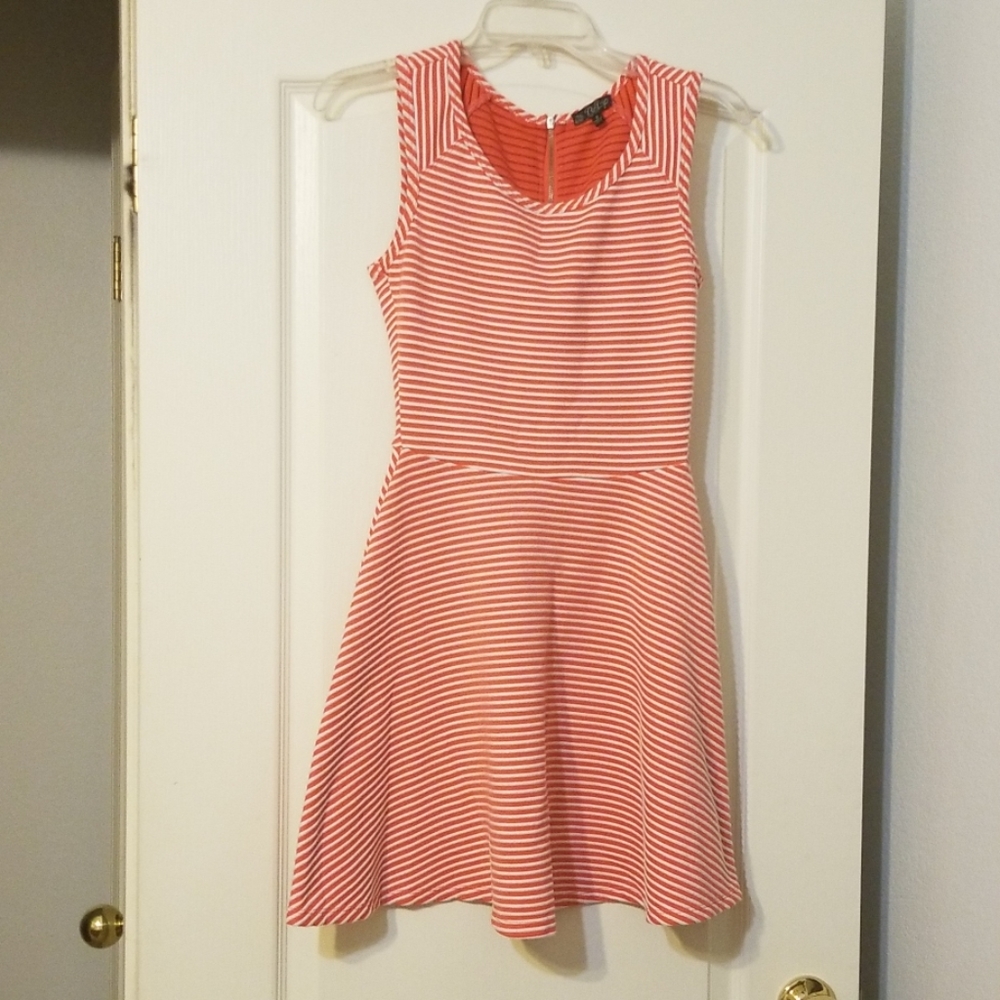 Junior's striped fit and flare dress
